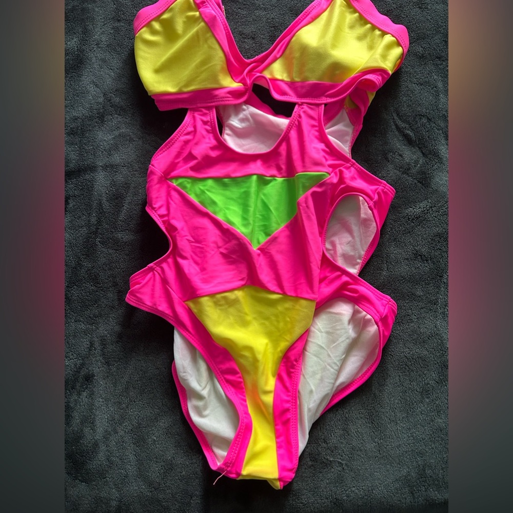 vintage neon swimsuit